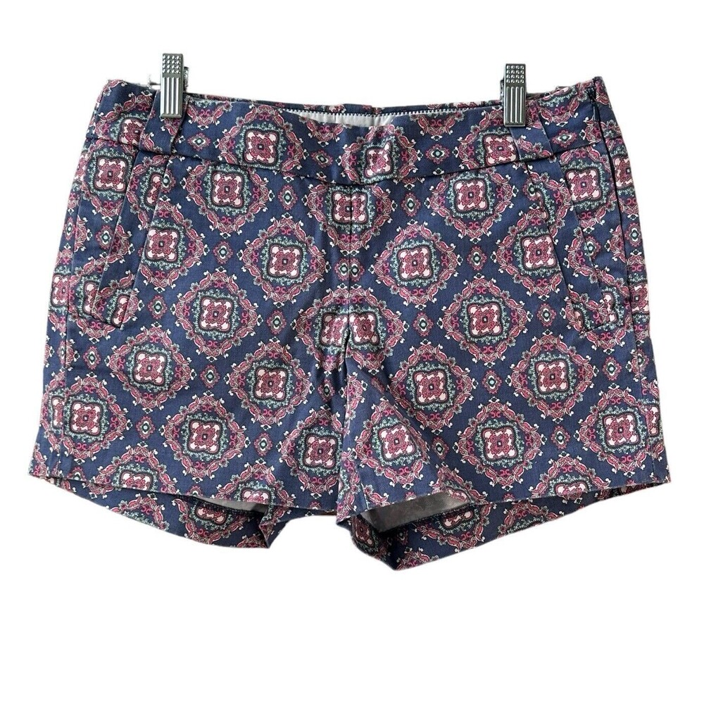 J Crew Factory Womens 5" Printed  Chino Shorts Size 4 Multi Geometric